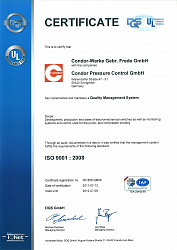 Сертификат ISO 9001 : 2008 Сondor